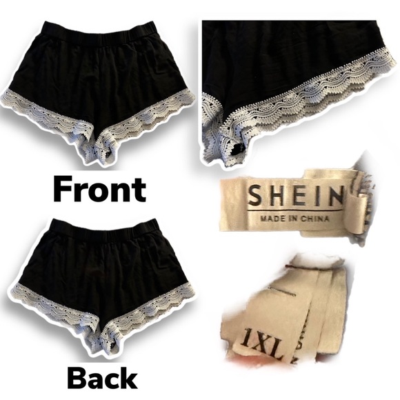 Cute Trimming Shein Black Shorts - Picture 2 of 2